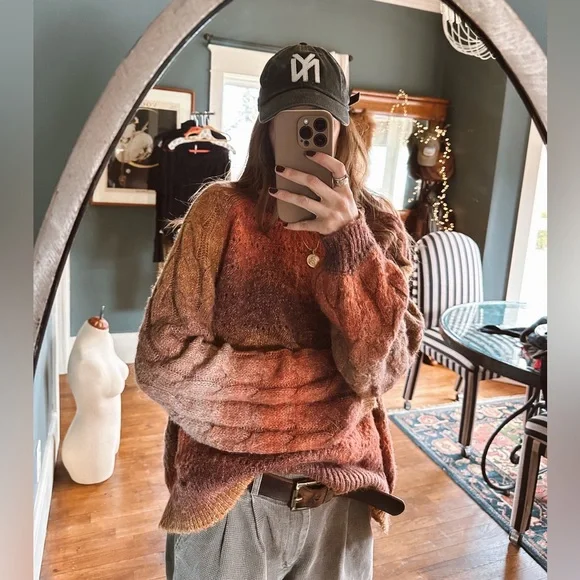 Target :: Knox Rose Sweater Rust Red Marled Knit Crewneck Wool Blend Sz XXL - Picture 2 of 12